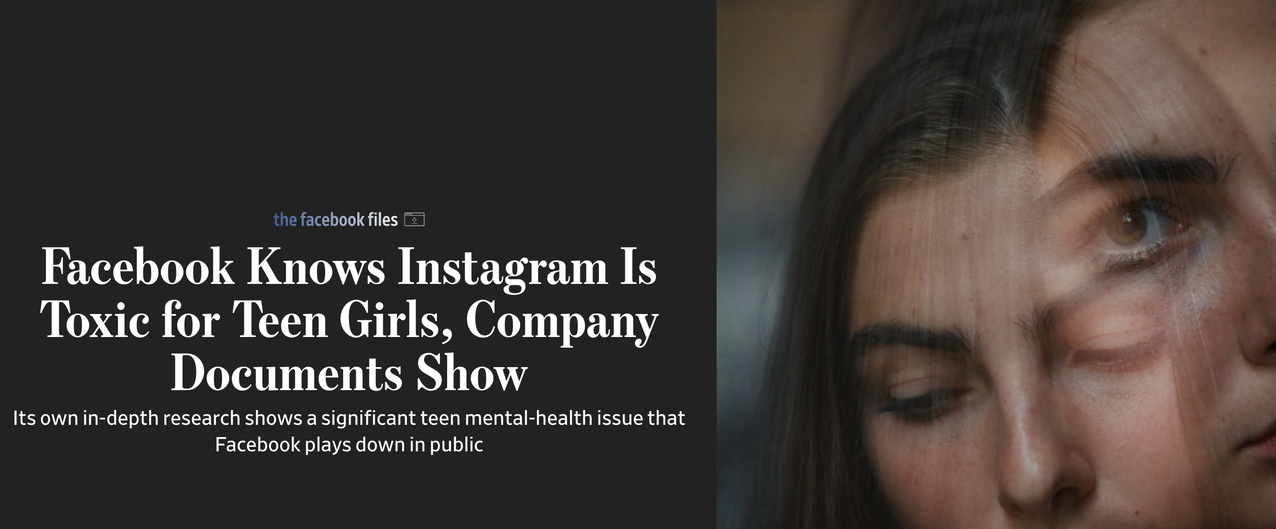 Facebook Knows Instagram Is Toxic for Teen Girls, Company